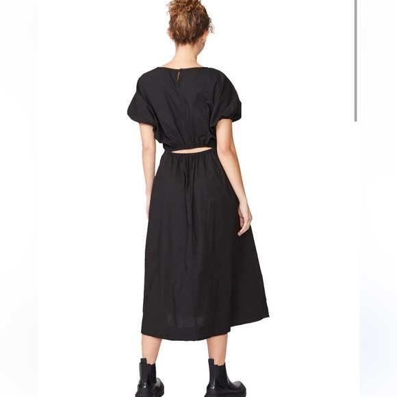 Stateside Dresses & Skirts - Stateside Black Summer Midi Dress Puff Sleeve Sz Large Coastal Beachy